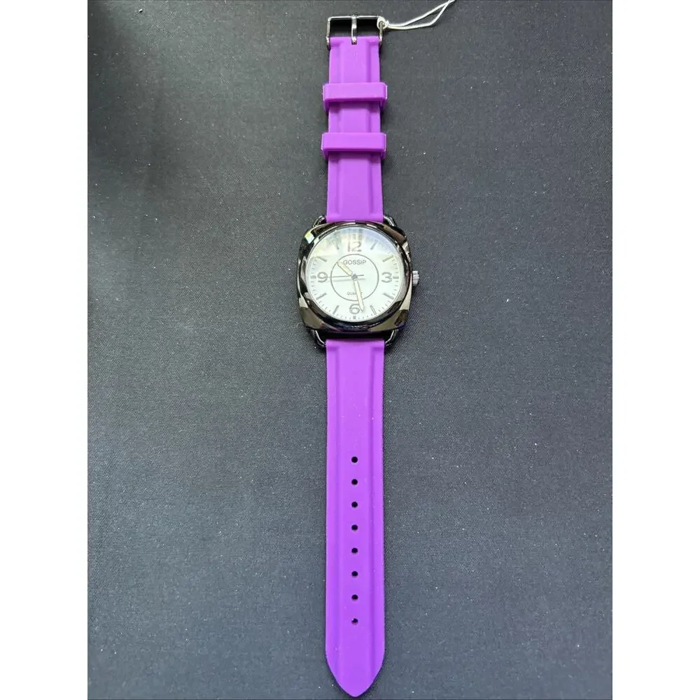 Gossip Black Case Purple Band Women’s Quartz Watch